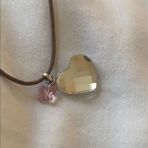 Swarovski Heart Necklace w/ Butterfly